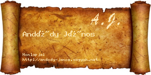 Andódy János névjegykártya